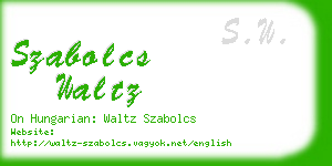 szabolcs waltz business card